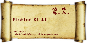 Michler Kitti névjegykártya